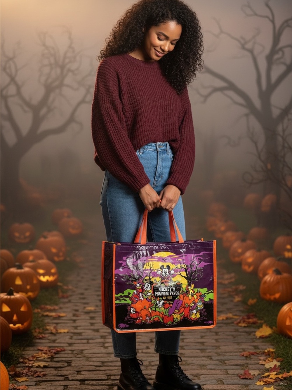 NWT  Disney Parks Mickey’s  Pumpkin Patch 2 Sided Halloween Party Bag- - Picture 6 of 13